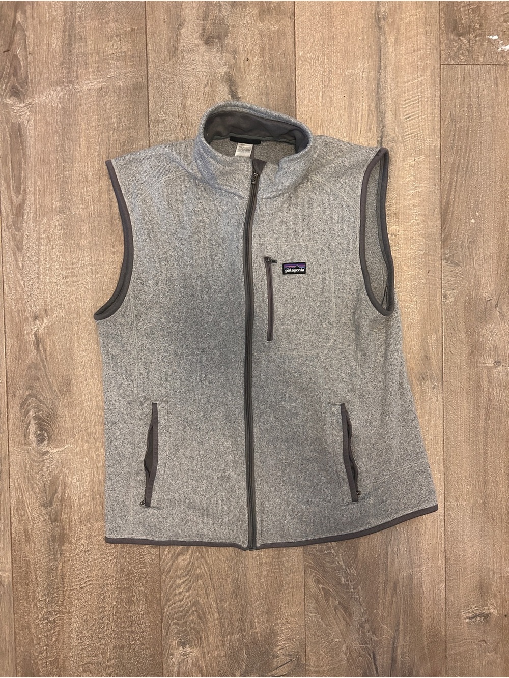 Patagonia Gray Fleece Vest with Zip Pockets